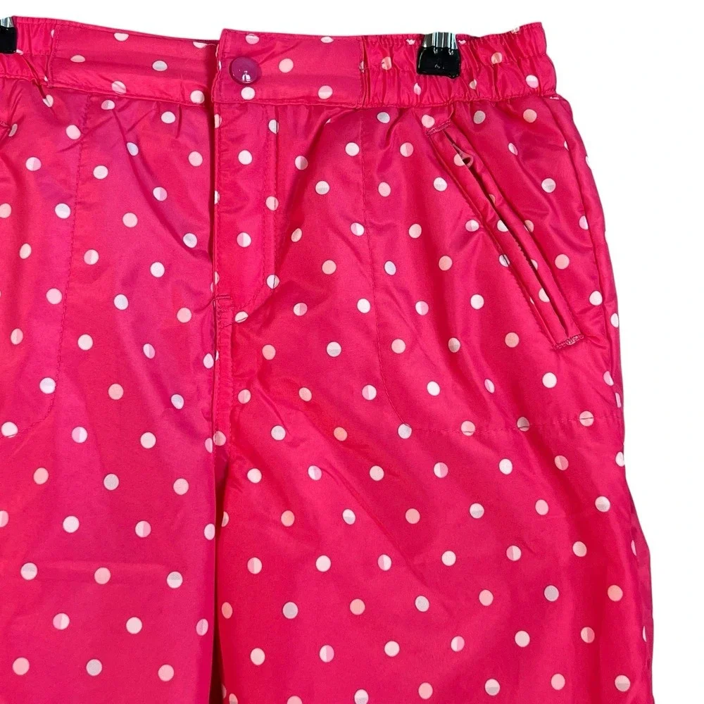 Girls Gymboree Snow Ski Pants Pink White Polka Dots Size Large 10-12
